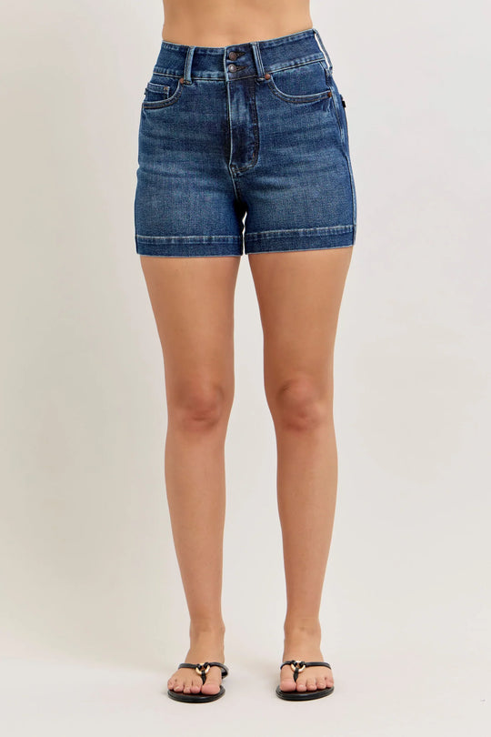 Ladies Judy Blue High Waisted T.C. Slim Shorts - 150350REG