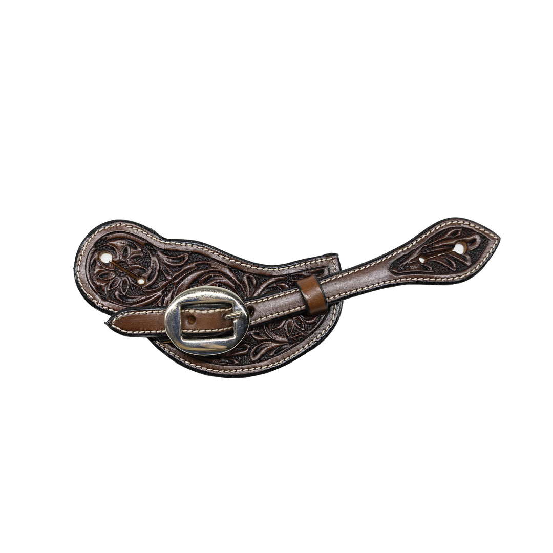 Professional's Choice Ladies Chocolate Floral Buckaroo Spur Strap