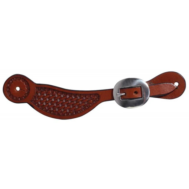 Professional's Choice Youth Hombre Basket Weave Chestnut Spur Strap