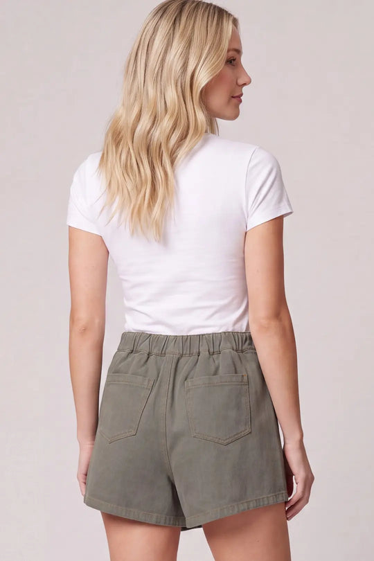 Ladies She + Sky Olive Washed Twill Mini Skort - ST2111-SK