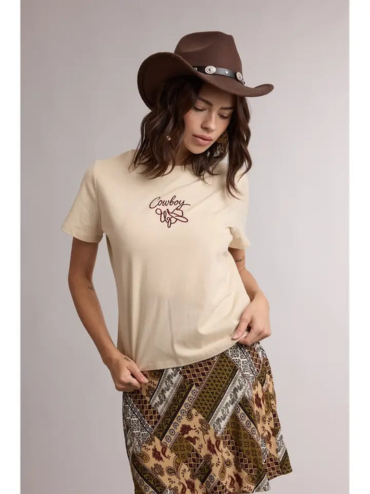 Ladies WishList Cowboy Hat Rope Tee - WL26-13479