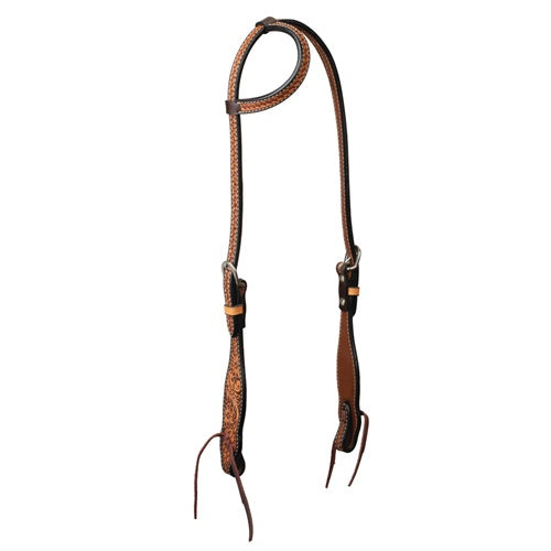 Weaver Floral Tooled Basketweave One Ear Headstall