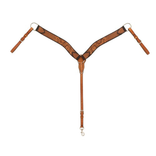 Weaver Floral Tooled Contoured Breast Collar