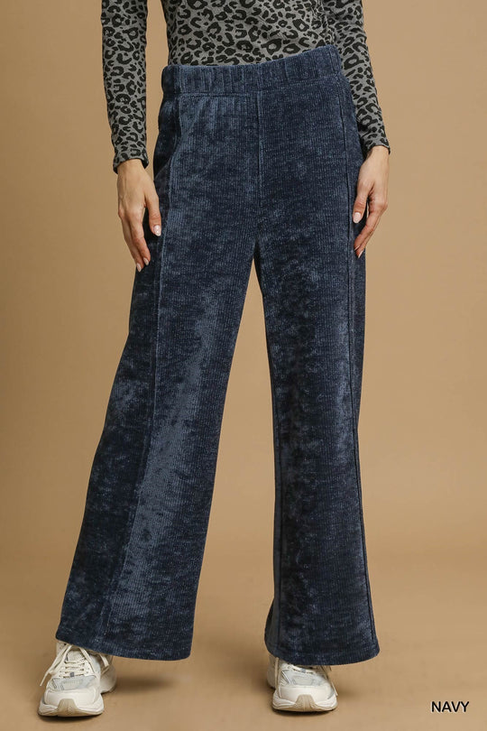 Ladies Umgee Pullover Poncho Top & Luxeknit Wide Leg Pant Set - K9049