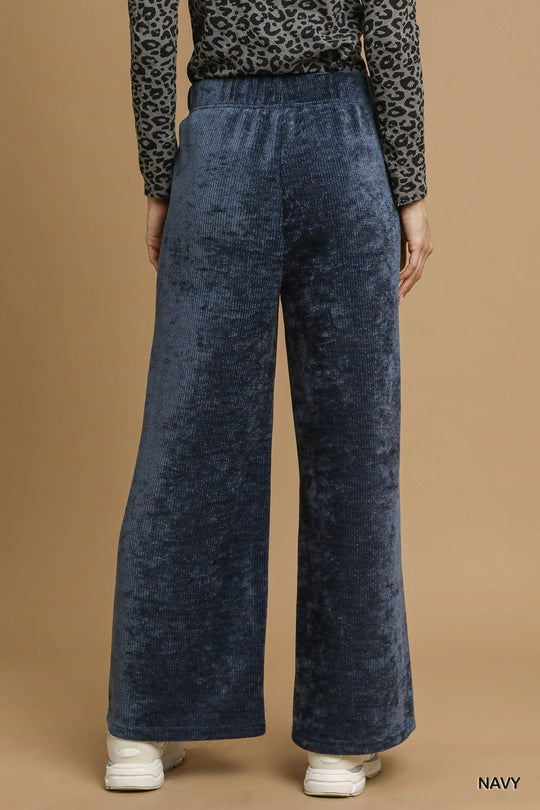 Ladies Umgee Pullover Poncho Top & Luxeknit Wide Leg Pant Set - K9049