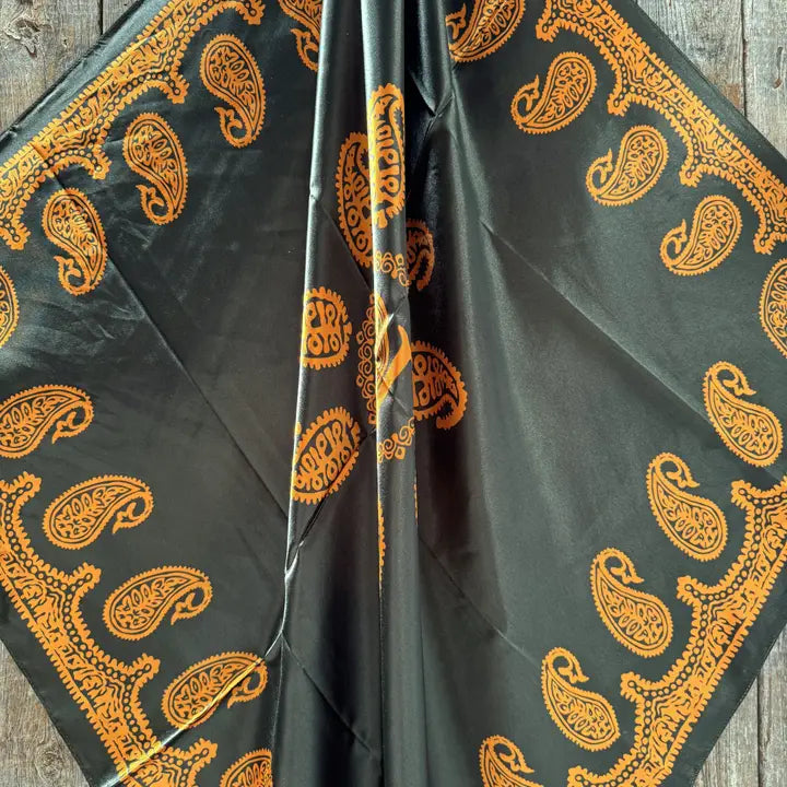 Rodeo Drive Dark Olive & Orange Paisley Wild Rag - WR3453