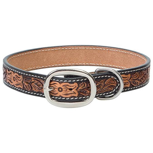 Weaver Floral Tooled Dog Collar