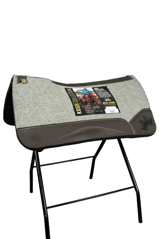 Best Ever Pads The Kush Wool Crown Embroidered Saddle Pad - Grey - 32"x32" 1"