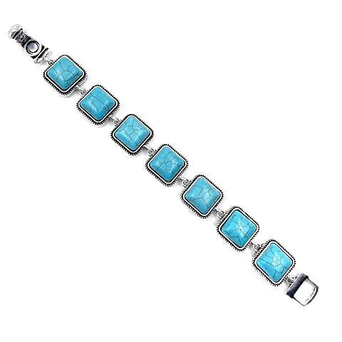 Western Turquoise Square Magnetic Bracelet