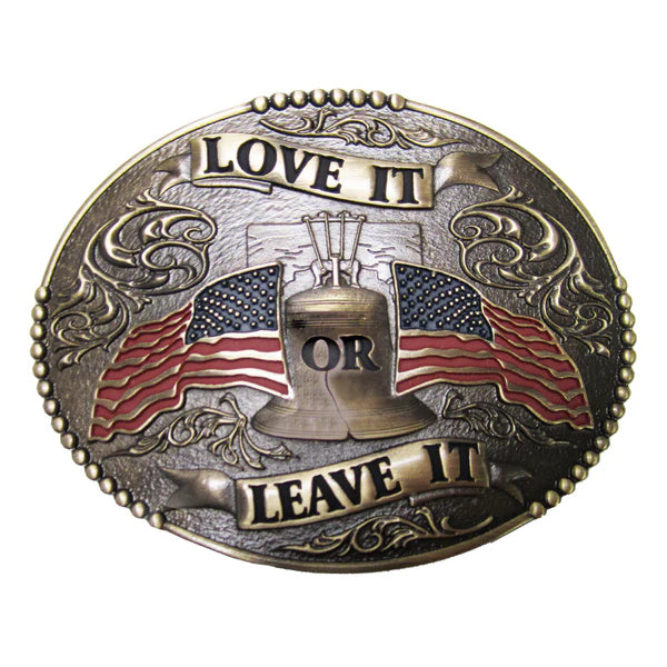 And West Love It or Leave It with American Flags Buckle - 594