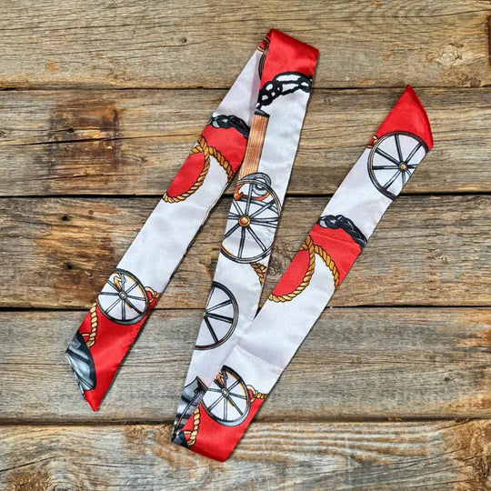 Rodeo Drive Red Western Skinny Mini Wild Rag Scarf Cowgirl Necktie - TW322