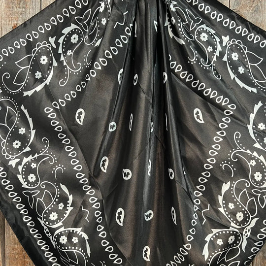 Rodeo Drive Black & White Paisley Wild Rag - WR3411