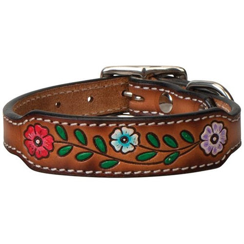 Weaver Painted Floral Leather Collar