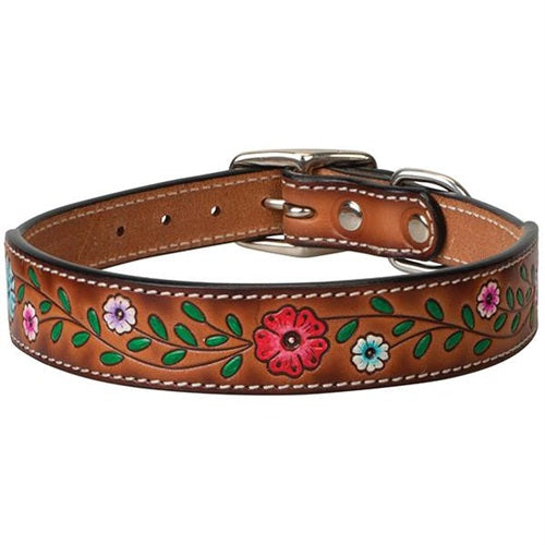 Weaver Painted Floral Leather Collar