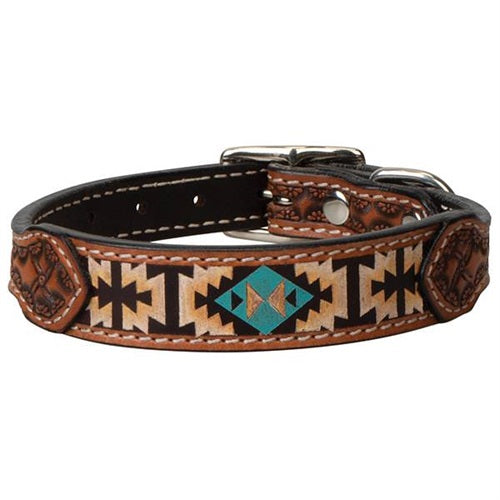 Weaver Painted Aztec Leather Collar
