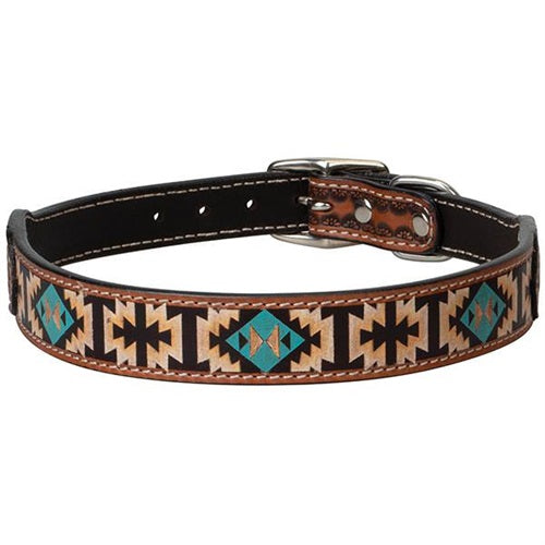Weaver Painted Aztec Leather Collar