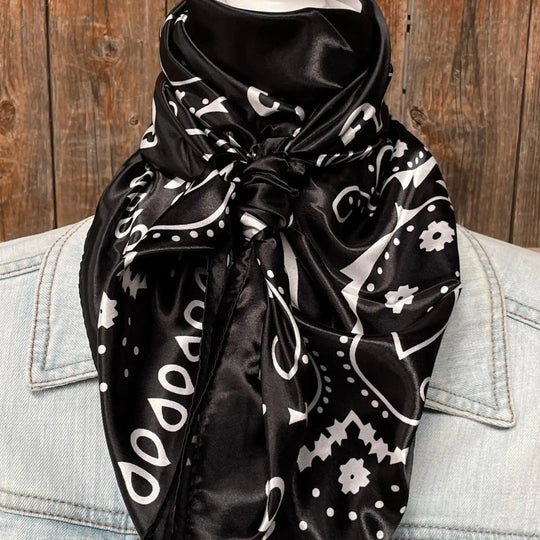 Rodeo Drive Black & White Paisley Wild Rag - WR3411