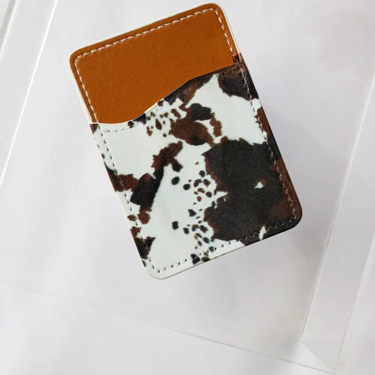 The Front Porch Label Brown Cowhide Phone Pocket