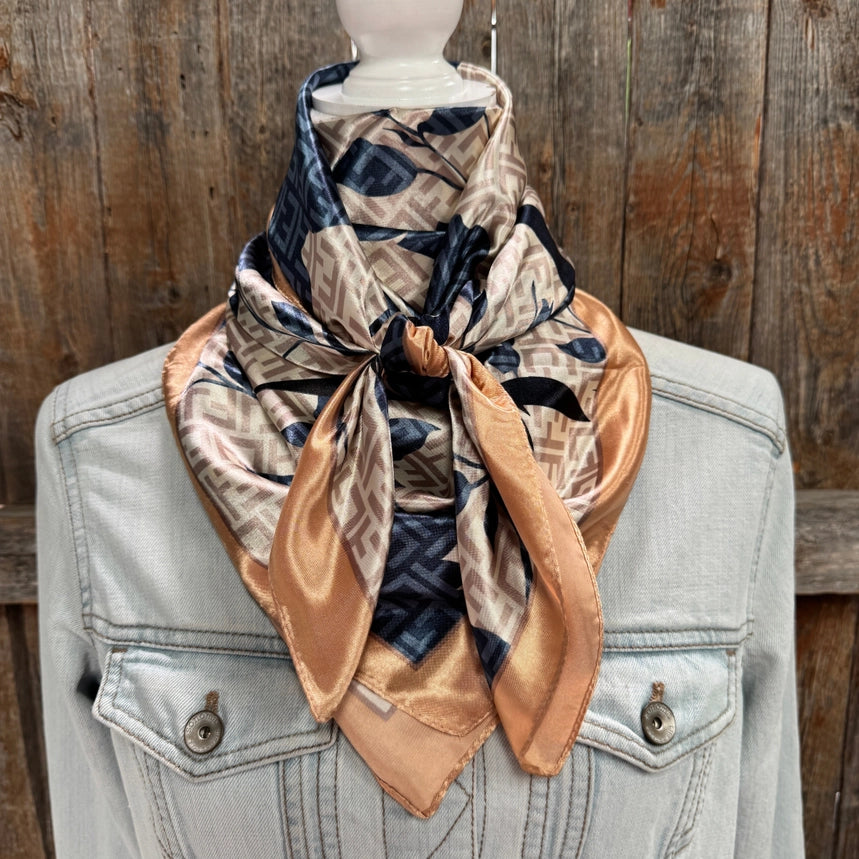 Rodeo Drive Navy & Cream Floral Wild Rag - WR3404