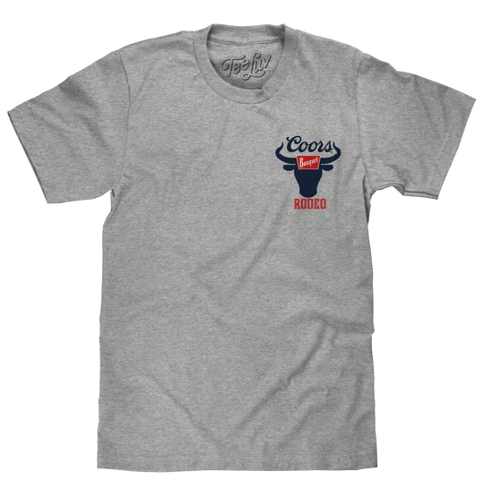 Tee Luv Coors Banquet Beer Rodeo Bull T-Shirt - 72416