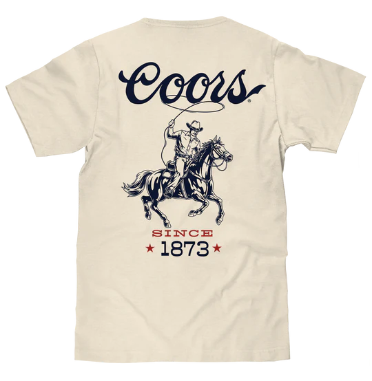 Tee Luv Made in the USA Coors Beer Double Sided Cowboy T-Shirt - 75121