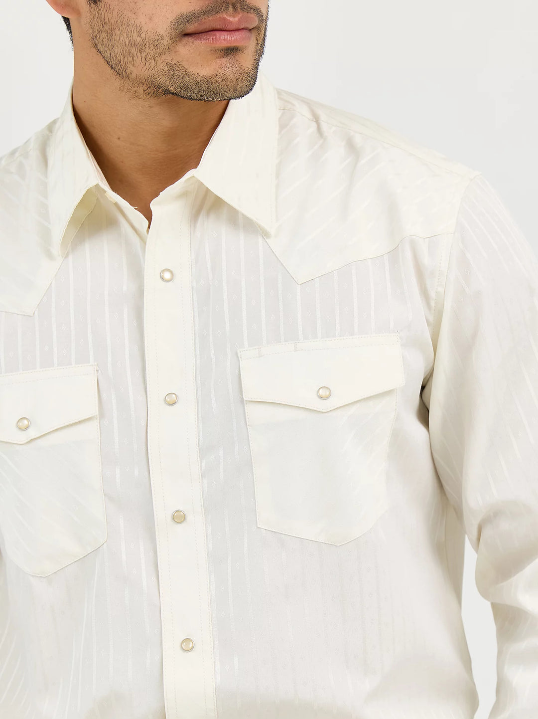 Men's Wrangler Long Sleeve Western Snap Dobby Stripe Shirt - 75226TN