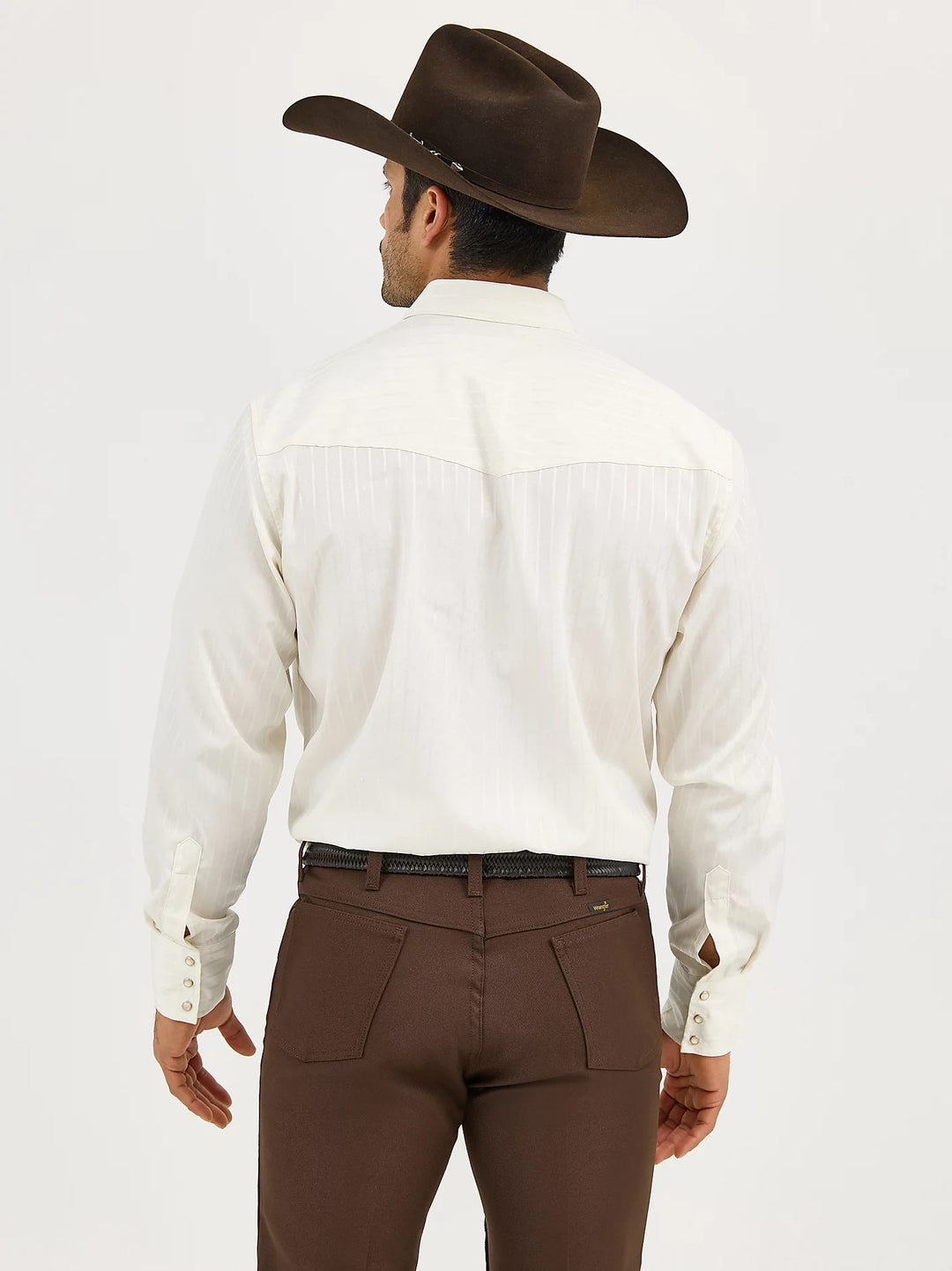 Men's Wrangler Long Sleeve Western Snap Dobby Stripe Shirt - 75226TN