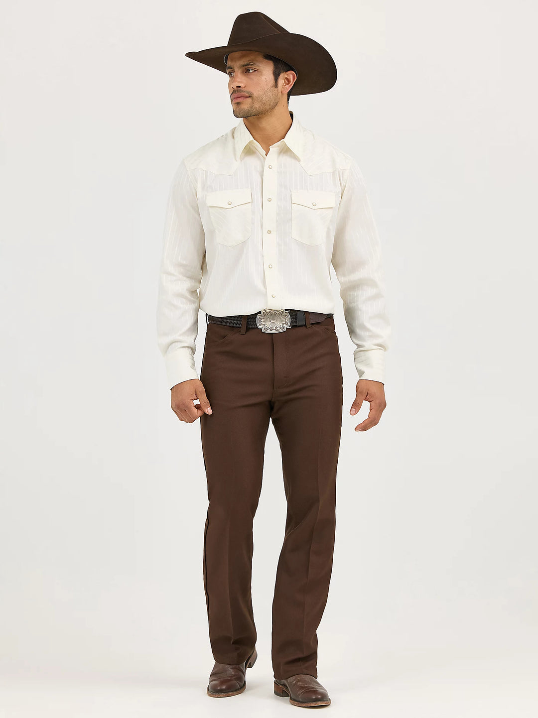 Men's Wrangler Long Sleeve Western Snap Dobby Stripe Shirt - 75226TN