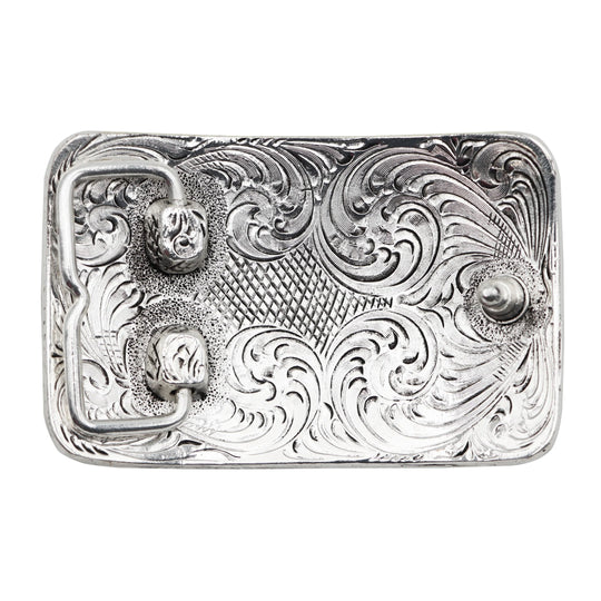 And West Rectangular Concho with Turquoise Bead Buckle - 756