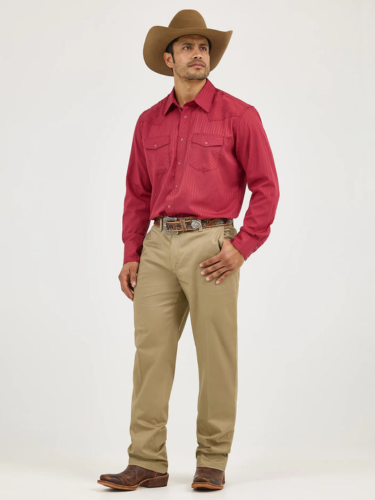 Men's Wrangler Long Sleeve Western Snap Dobby Stripe Shirt - 75740WN