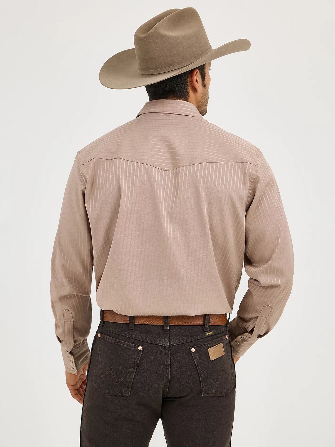 Men's Wrangler Western Snap Dobby Stripe Shirt - 75742TN