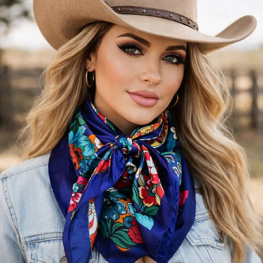 Rodeo Drive Cream & Red Four Leaf Clover Wild Rag/Scarf - WR323