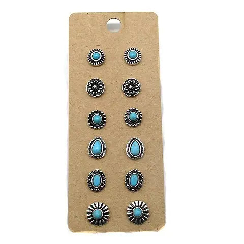 Western 6 Dainty Post Earring Set