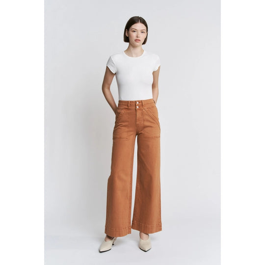 Ladies Mica Denim Super High Wide Leg Cinnamon Jean - MDP-W3209CM