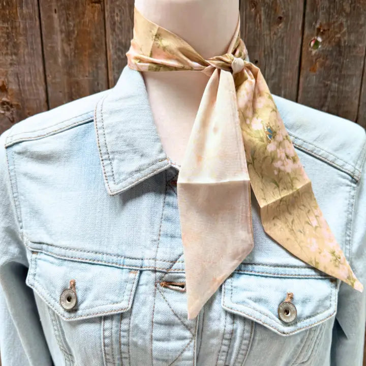 Rodeo Drive Green & Cream Western Skinny Mini Wild Rag Cowgirl Necktie - TW105