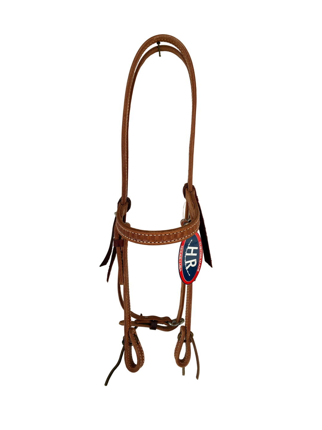 HR Saddles & Tack 5/8" Tooled Waffle Browband Headstall