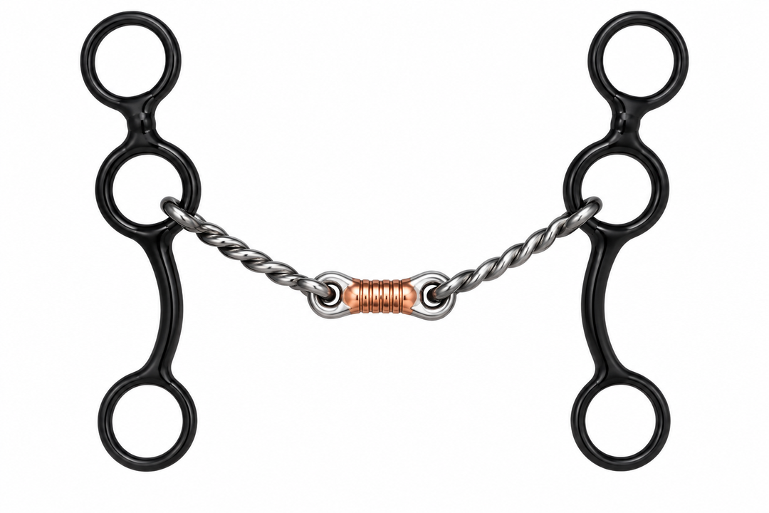 Dutton Bits 3 Piece Dog Bone with Twisted Bar- Short Cheek Swept Back Gag - Z2-82