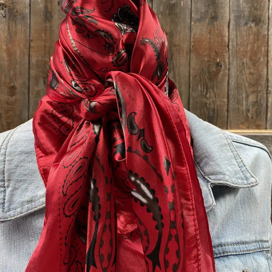 Rodeo Drive Red & Black Paisley Wild Rag/Scarf - WR434