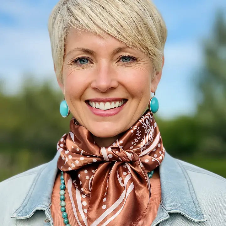 Rodeo Drive Copper Floral Paisley Wild Rag - WR3381