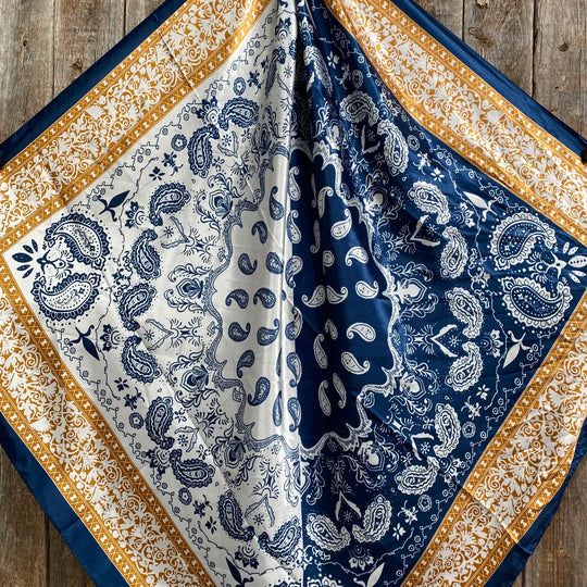 Rodeo Drive Blue Two-Toned Paisley Wild Rag/Scarf - WR3300