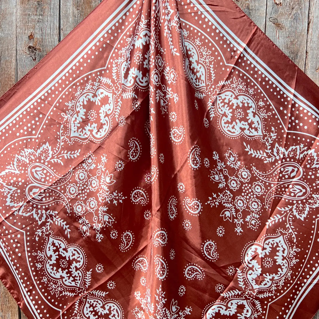 Rodeo Drive Copper Floral Paisley Wild Rag - WR3381
