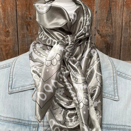 Rodeo Drive Sage & White Paisley Wild Rag/Scarf - WR3413