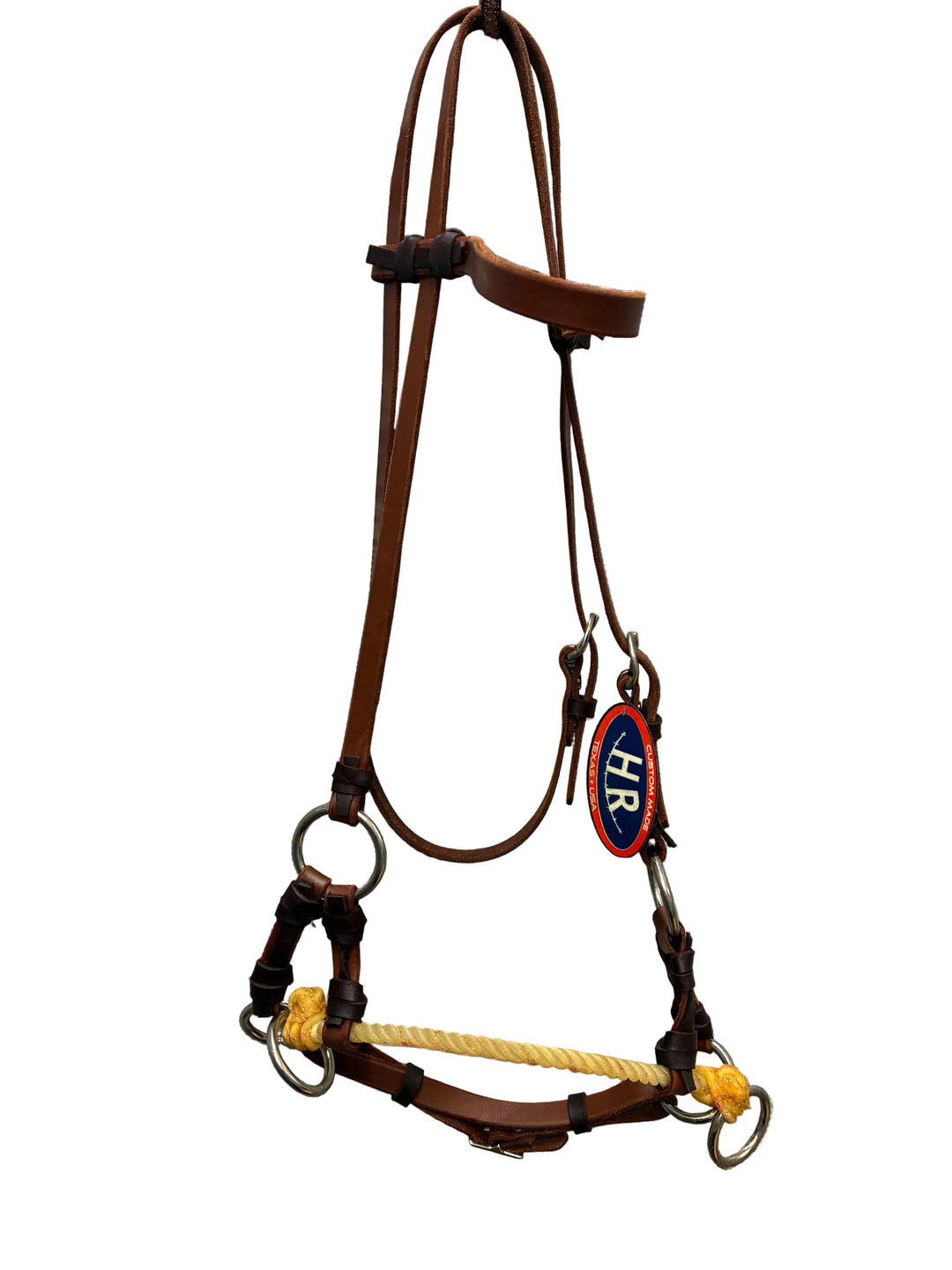 HR Saddles & Tack Single Rope Band Side Pull - Bitless Headstall