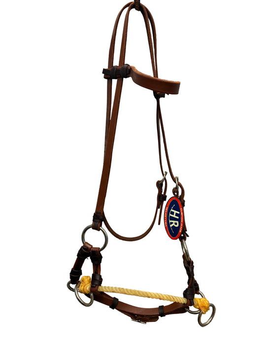 HR Saddles & Tack Single Rope Band Side Pull - Bitless Headstall
