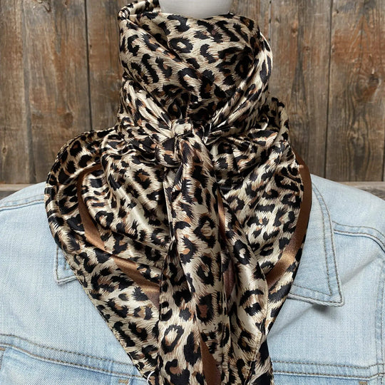 Rodeo Drive Tan Leopard Wild Rag/Scarf - WR168