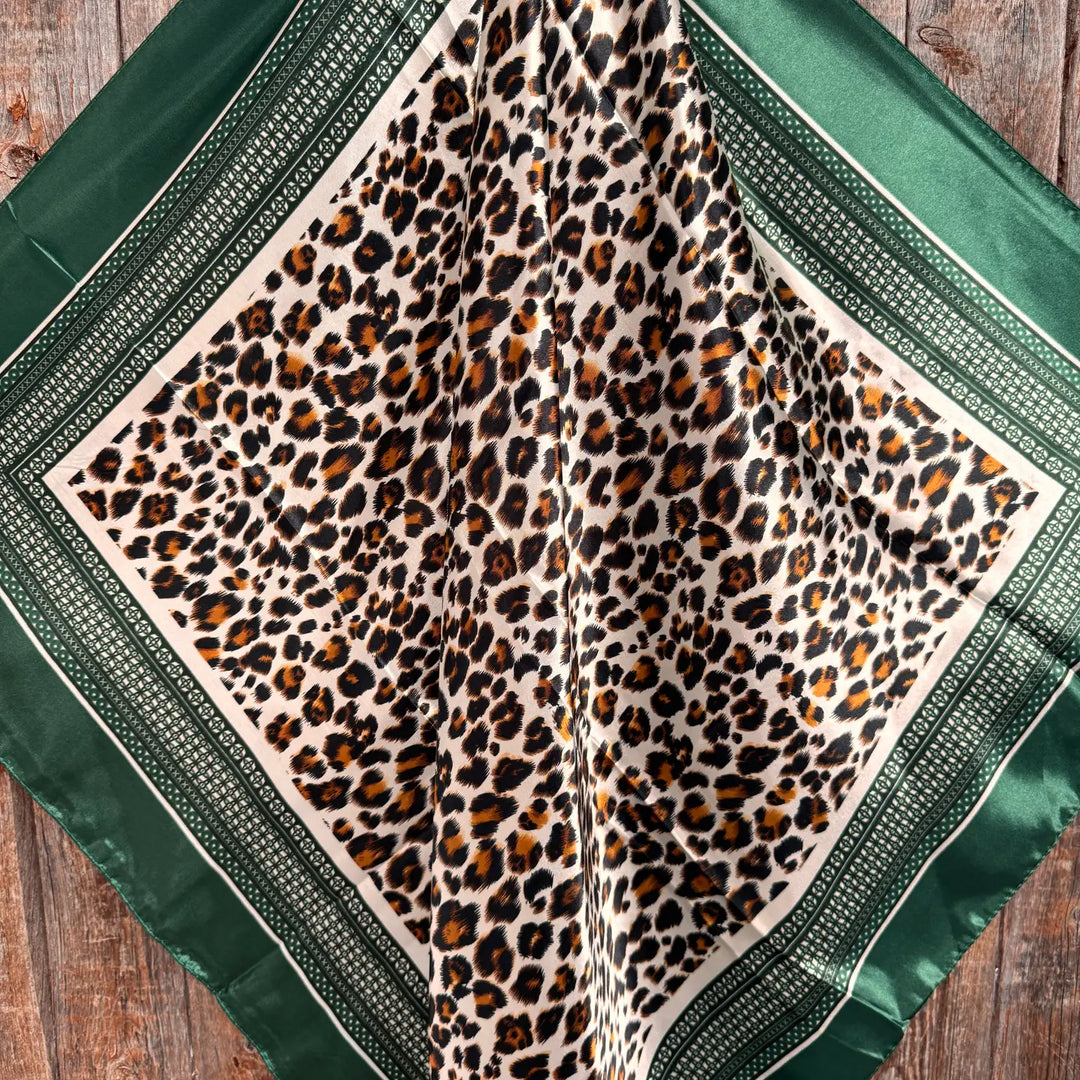 Rodeo Drive Green Animal Print Wild Rag / Scarf - WR3387