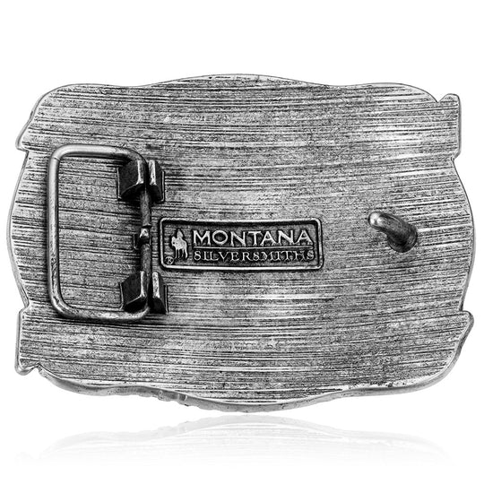 Montana Silversmiths Pointing West Longhorn Buckle - A1099P