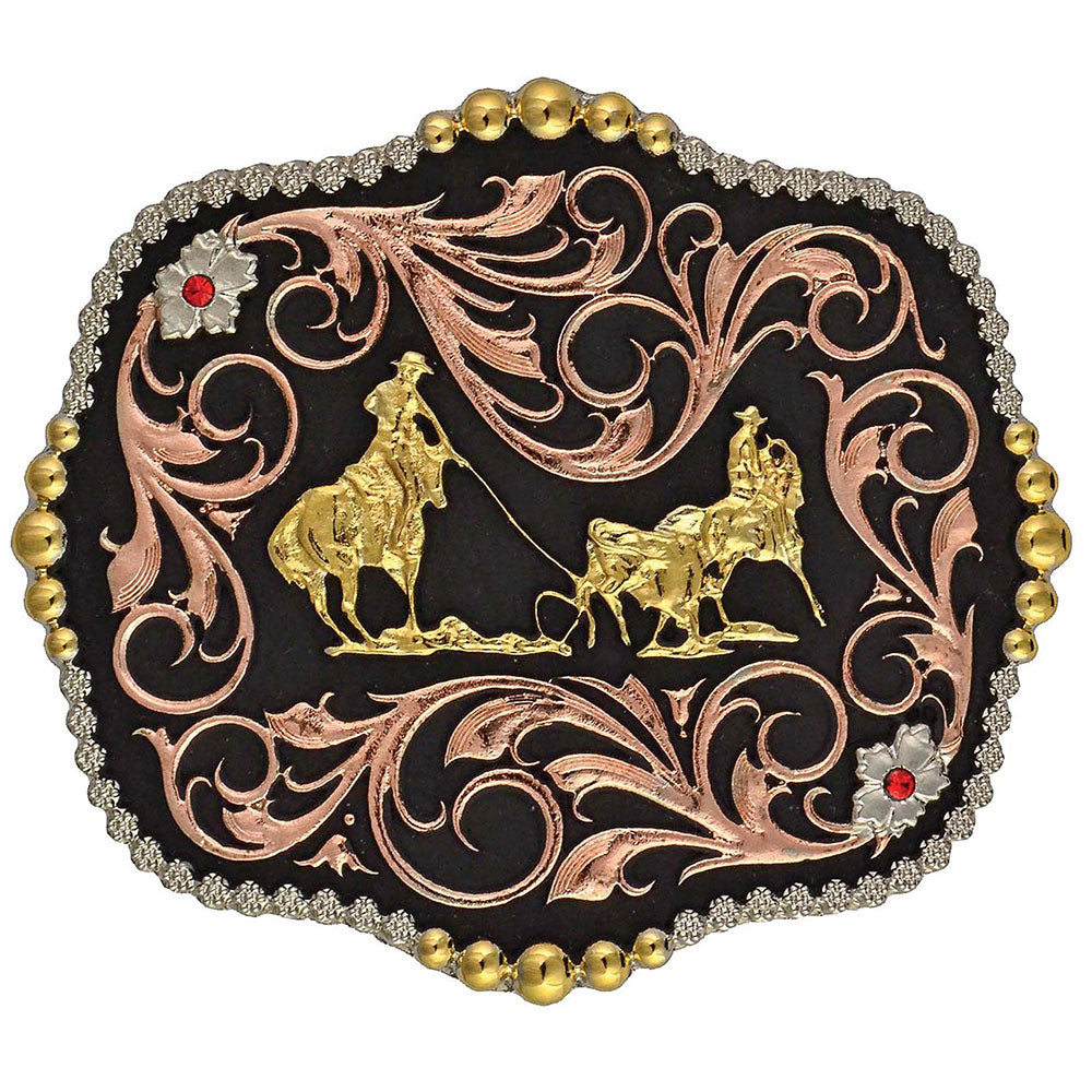 Montana Silversmiths Tri-Color Team Ropers Traditional Attitude Buckle - A392T