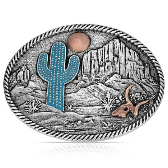 Montana Silversmiths Desert Moon Cactus Attitude Buckle - A825