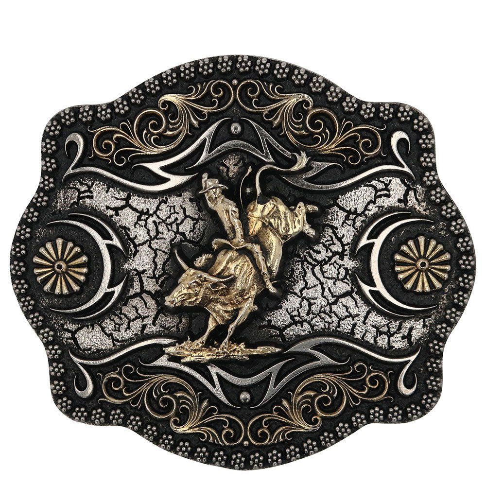 Montana Silversmiths A-Blaze Filigree Framed Bull Rider Attitude Belt Buckle - A886